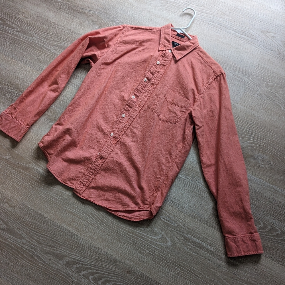 J Crew Men's Oxford button down shirt salmon pink medium